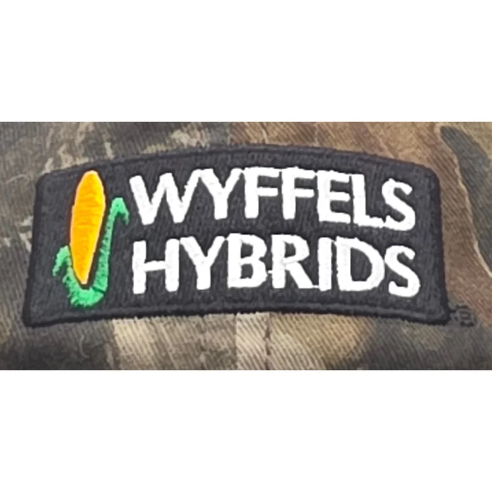 Vintage K-Products Wyffels Hybrids Strapback Hat Camo Camouflage Cap Farming